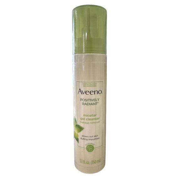 Aveeno Positively Radiant Micellar Gel Cleanser Makeup Remover 5.1 Oz New - Picture 1 of 2